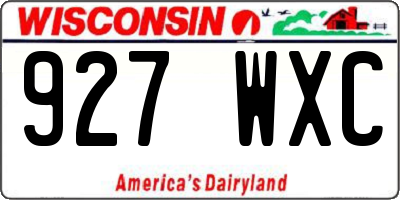 WI license plate 927WXC