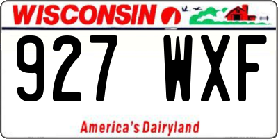 WI license plate 927WXF