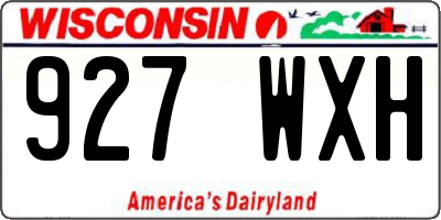 WI license plate 927WXH