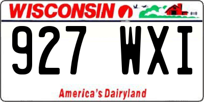 WI license plate 927WXI