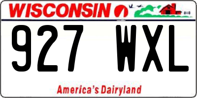 WI license plate 927WXL