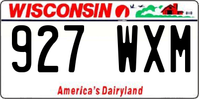 WI license plate 927WXM