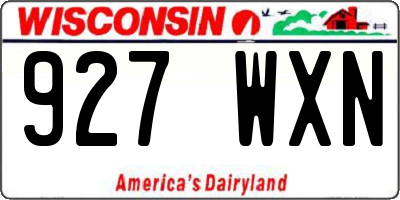 WI license plate 927WXN