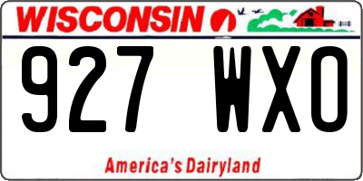 WI license plate 927WXO