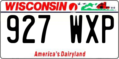 WI license plate 927WXP