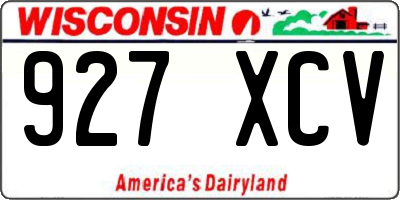 WI license plate 927XCV