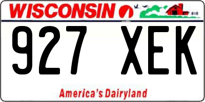 WI license plate 927XEK