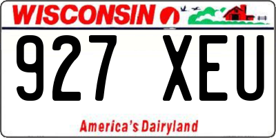 WI license plate 927XEU