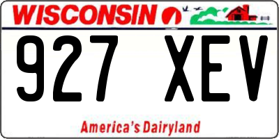 WI license plate 927XEV