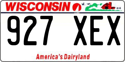 WI license plate 927XEX