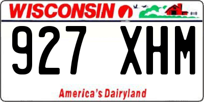 WI license plate 927XHM