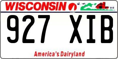 WI license plate 927XIB