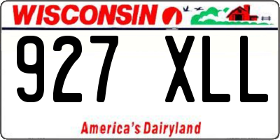 WI license plate 927XLL
