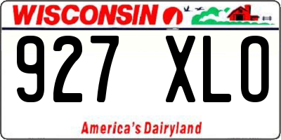 WI license plate 927XLO