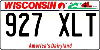 WI license plate 927XLT