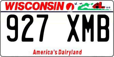 WI license plate 927XMB