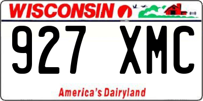 WI license plate 927XMC