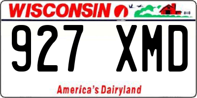 WI license plate 927XMD