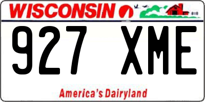WI license plate 927XME