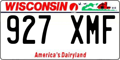 WI license plate 927XMF