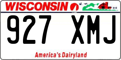 WI license plate 927XMJ