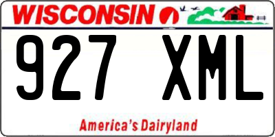WI license plate 927XML
