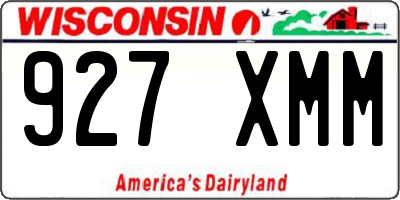 WI license plate 927XMM