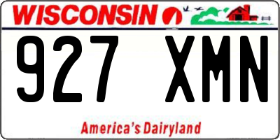 WI license plate 927XMN