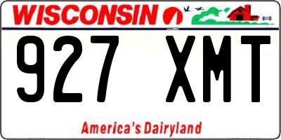 WI license plate 927XMT