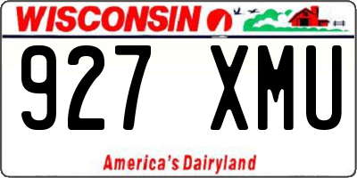 WI license plate 927XMU