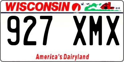 WI license plate 927XMX