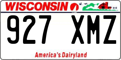 WI license plate 927XMZ