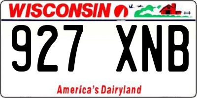 WI license plate 927XNB