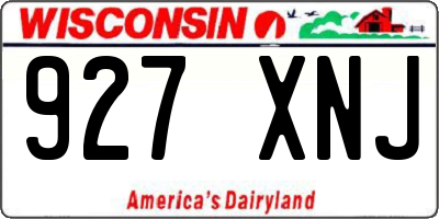 WI license plate 927XNJ