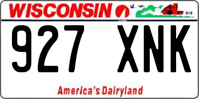 WI license plate 927XNK