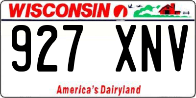 WI license plate 927XNV