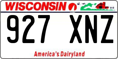 WI license plate 927XNZ