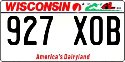 WI license plate 927XOB