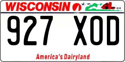 WI license plate 927XOD