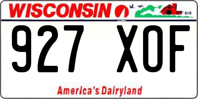 WI license plate 927XOF