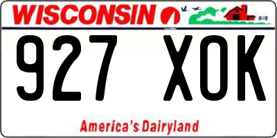 WI license plate 927XOK