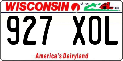 WI license plate 927XOL