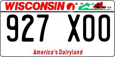 WI license plate 927XOO