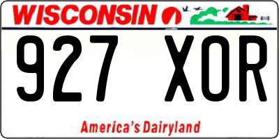 WI license plate 927XOR