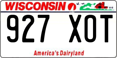 WI license plate 927XOT