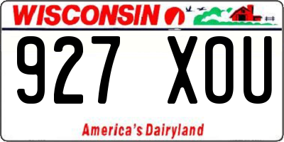 WI license plate 927XOU