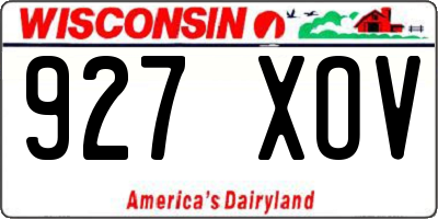 WI license plate 927XOV