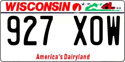 WI license plate 927XOW