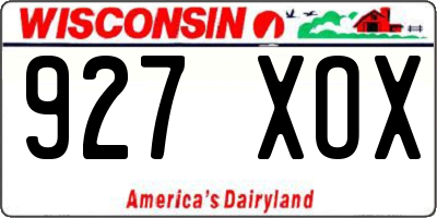 WI license plate 927XOX