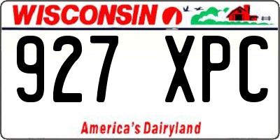 WI license plate 927XPC